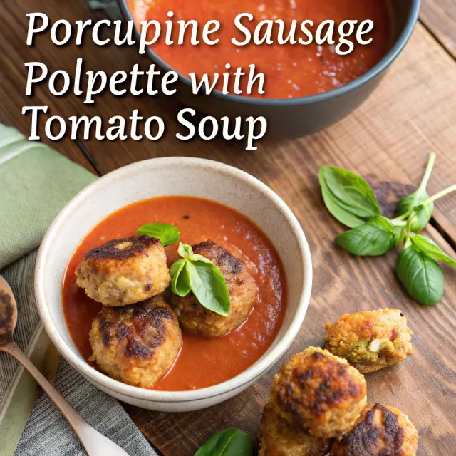 Porcupine Sausage Polpette with Tomato Soup